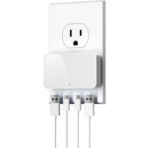 USB C Wall Charger, Super Thin Flat USB Wall Plug with 4 Ports, Fast Charging USB Plug Adapter with PD20W for Home and Travel (White)