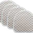 Thin Chair Cushions for Dining Chair Seat Pads Non-Slip U Shape Kitchen Chair Seat Cover 17" x 17" Set of 4 Pack Beige