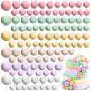 108 Pcs Balls Cake Topper DIY Cupcake Insert Foam Balloons for Cake Baking Wedding Anniversary Birthday Decoration(Vivid Colors,Multi Sizes)