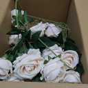 50 PCS Champagne Roses Artificial Flowers, Fake Roses with Stem Realistic Silk Rose for DIY Wedding Bouquets Table Centerpieces Arrangements Baby Shower Birthday Home Decor Valentines Day Gift for Her