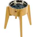 Slow Feeder Dog Bowls Elevated [12-inch High, 60-oz] - Bamboo Bowl, Stainless Steel Dish, Slow Feeder Insert and Stand - Tip-Over Resistant, Easy Fold-Down, All-Detachable Parts