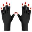 Pimoys UV Gloves for Gel Manicures UPF50+ Fingerless UV Light Protection Gloves for Gel Nails Manicure (Black)