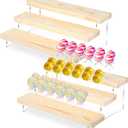 2 Pack Cake Pop Stand Display Riser, Lollipop Display Stand Holder, 3 Tier 36 holes, Acrylic Pine Wood Dessert Table Stands, for Weddings Birthday Baby Shower Candy Buffet Parties, Fit 3mm Sticks