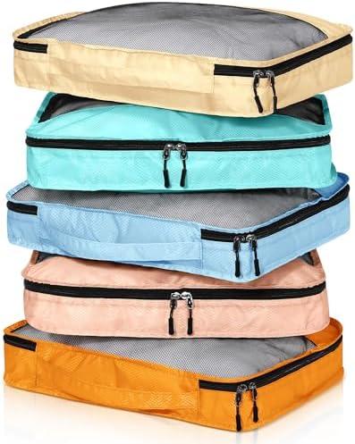 Bulyoou 3 Pcs Packing Cubes for Suitcase Large Travel Cubes Carry on Luggage Organizer Bags for Clothes Accessories (L,Pastel)