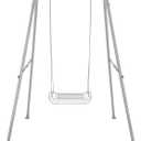 Baby Swing Stand, Heavy Duty Foldable Swing Stand A-Frame Metal Swing Stand Frame for Backyard Indoor & Outdoor Use (Hammock Chair not Included) (Gray)