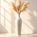 Tall Floor Vases, Boho Decor, Vintage Large Metal Vase for Pampas Grass