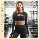 Hiball Workout Bolero Shrug Crop Top Long Sleeve Women, Sports Shrug Cropped Shirts, Cooling Shawl Arm Sleeves (Black, L)