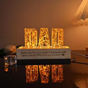 Britrio Gift for Dad Led Night Light for Fathers Day from Son Daughter Letter Light Best Dad Ever Husband Grandpa Step Father Birthday Gift Home Bedroom Decor