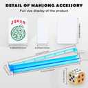 New American Mahjong Game Set, 166 Premium White Tiles with Portable Metal Dices, 4 All-in-One Racks with Pushers, Mah-Jong Games Sets, Ma Jong Tile Game (Blue), 21.5 inches x 5.2 inches