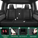 for Chevy Silverado Seat Covers 2007-2025 2026 for GMC Sierra Seat Covers 2007-2025 2026, 1500 2500HD 3500HD, Leather Ice Silk Waterproof Trucks Pickup Seat Covers Custom Fit
