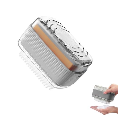 LELEMON Soap Dish with Drain Multifunctional Soap Dish Soap Cleaning Storage 3 in 1 Foaming Box for Home Bathroom Kitchen Keep Soap Dry&Easy to Clean(Grey)