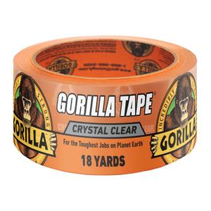 Gorilla Crystal Clear Tape, 1.88 x 18 yd (Pack of 1) - Weather Resistant for Indoor or Outdoor Projects and Repairs