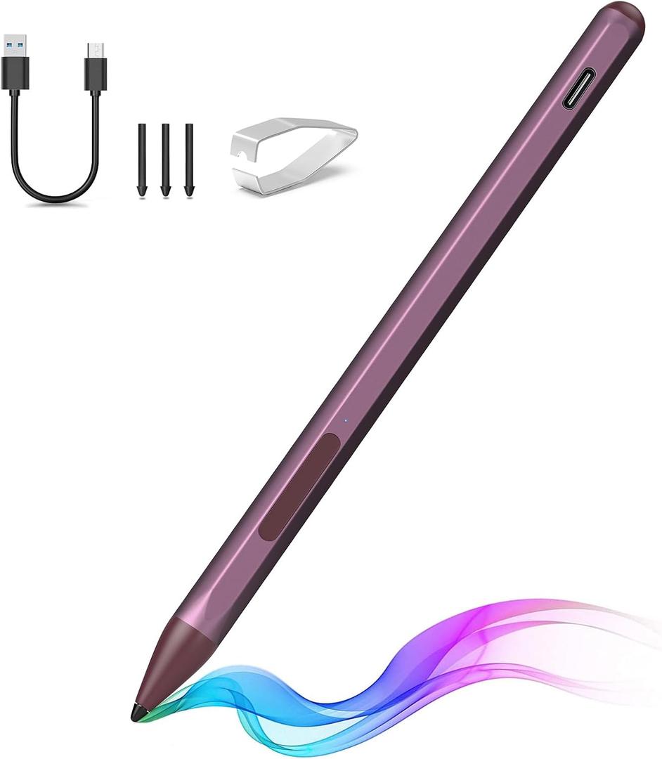 Stylus Pen for ASUS Transformer/Mini/ASUS Zenbook Flip/Pro/ASUS Vivobook Flip/Pro/Duo/ASUS Notebook, Rechargeable MPP 2.0 Tilt Active Pen with 4096 Pressure Sensitivity, Tpye-c Charge, Red