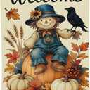 Fall Pumkin Blanket Farmhouse Autumn Harvest Throw Blanket Fall Scarecrow Soft Cozy Fleece Fuzzy Stuff Plush Flannel Gifts for Girls Women Boys Kids Adults 40''x50''