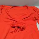 BOGURST Semi Formal Church Dresses for Women Bishop Sleeve Sexy V Neck Bodycon Midi Dresses, XL