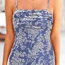 BTFBM Women's Summer Dress Sleeveless Spaghetti Strap Midi Dress Sexy Cowl Neck Floral Cocktail Dress Party Dresses (XL)