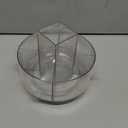 LINFIDITE 360 Rotating Makeup Organizer Clear Cosmetic Storage Holder Tray with 6 Compartment Makeup Brush Lip Gloss Organizer Case for Bathroom Cabinet Vanity Desktop