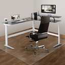 Office Chair Mat for Hardwood Floor: 63"x 51" Extra Large Floor Mat for Rolling Chair and Computer Desk, Clear Chair Mat Heavy Duty Plastic Protector for L Desk, Home, Gaming Easy Glide