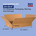 BOX USA Shipping Boxes Flat 24"L x 18"W x 4"H, 20-Pack | Corrugated Cardboard Box for Packing, Moving and Storage