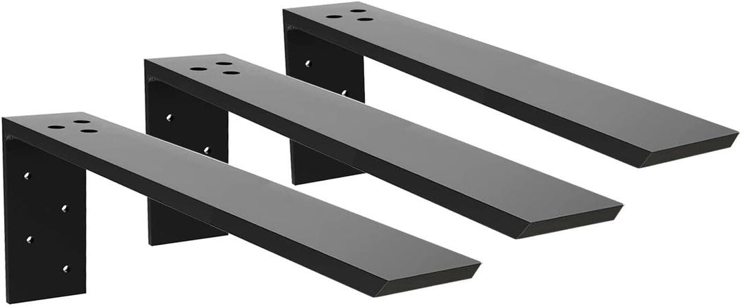 Countertop Support Bracket 4 Pack Heavy Duty Granite Hidden Forward L Shelf Bracket 16" x 6" x 2 1/ 2" Metal Corbels for Quartz/ Wood/ Concret/ Laminate Countertops