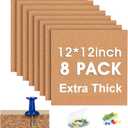 Square Cork Bulletin Board Tiles - SVOPY 8 Pack Extra Thick 12x12 Inches Cork Board Tiles for Wall for Home Office Decor, Cork Sheet,School Message Board and Decorative Display Boards (Brown)
