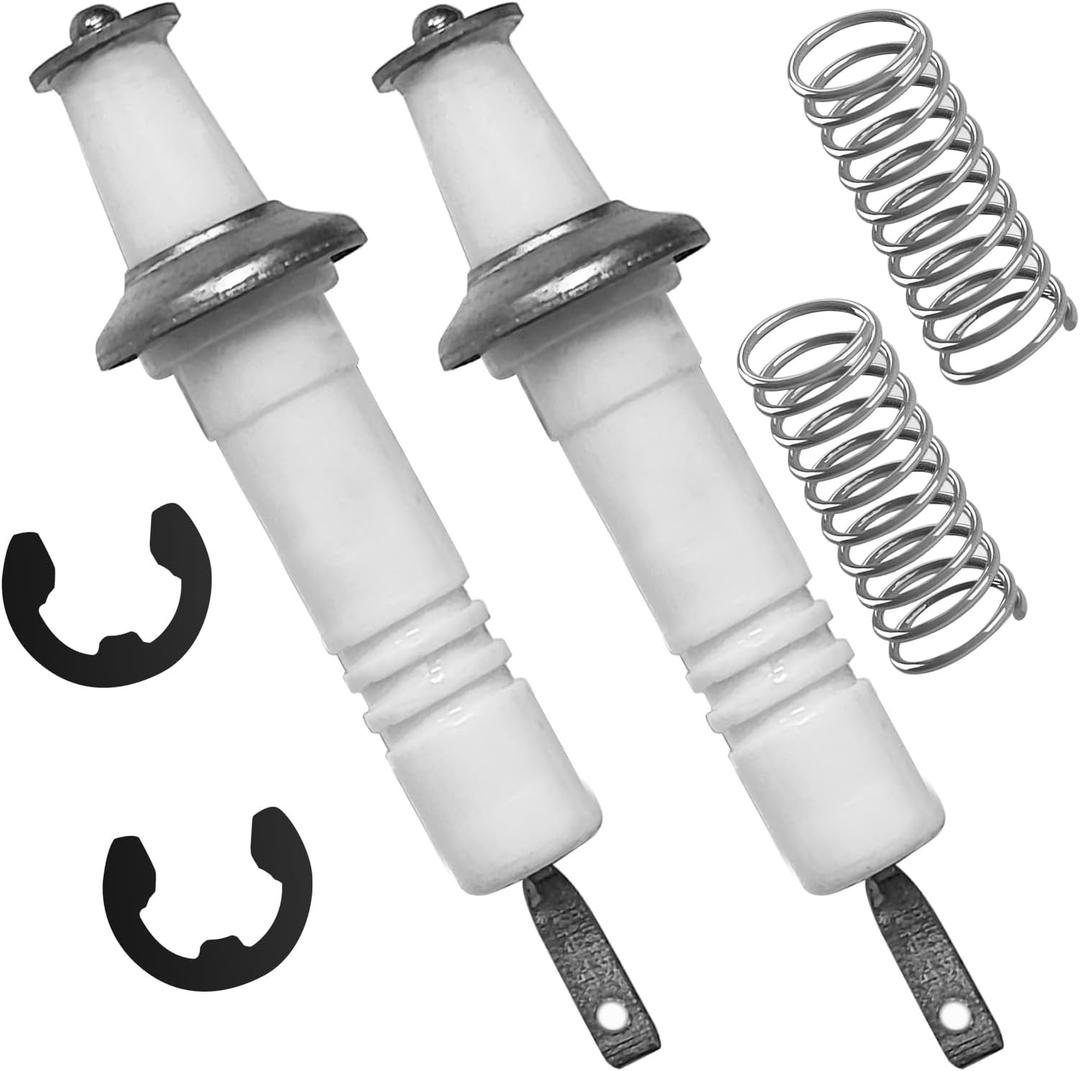 2PCS Gas Range Burner Ignitor PB040264 Spark Electrode with Spring and Clip Compatible with Viking Range 9, 12, 15 K