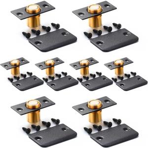 2 x Silent Magnetic Door Ball Catch Adjustable Magnet Closet Door Catch Ball Replacement Hidden Latch Hardware No Noise for Invisible Closet Pantry Magnetic Lock Closing(Black,8 Pcs)