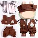 AICase for Labubu Clothes/for Labubu Outfits,Clothes Set for 17cm Lububu Doll,3 Piece Set Hat Clothing for LA BUBU, Boys and Girls Stylish Adorable Dolls Clothes Accessories (No Doll)_08