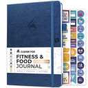 Clever Fox Fitness & Food Journal – Nutrition & Workout Planner for Women & Men – Diet & Gym Exercise Log Book with Calendars, Diet & Training Trackers - Undated, A5 Size, Hardcover (Mystic Blue)