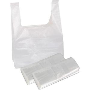 Plastic Bags 100 Pack 12.6'' x 6.5" x 19.7" White T-shirt Bag for Grocery Shopping Home Supermarket Restaurants Trash