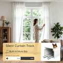 TEAKMAMA Ceiling Curtain Track,3-6FT Heavy Duty Room Divider Track,White