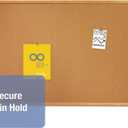Quartet Cork Bulletin Board 48"W x 36"H Pin Board, Oak Finish Frame (304)