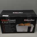 Mueller UltraToast Full Stainless Steel Toaster 4 Slice, Long Extra-Wide Slots for Bagels and Waffles, 6 Browning Levels, LED Display, Cancel/Defrost/Reheat Functions & Removable Tray, Kitchen Gadgets