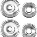 Drip Pan Electric Stove Burner Covers for Whirlpool W10278125, 4 Pack(2x6" and 2x8")