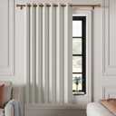 100% Blackout Faux Linen Curtains 72 Inch Long Ivory Blackout Cream White Curtains, Accordion Style Sun Blocking Drapes, 1 Panel, W52 x L72, Natural