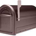 Architectural Mailboxes Mapleton Heavy Duty Steel Metal Post Mounted Mail Box for Outside, Rubbed Bronze, Large Curbside Mailbox with Magnetic Latch