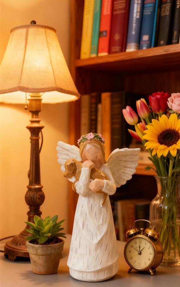 Friendship Gifts for Women Pet Memorial Gifts for Loss of Dog Best Friend Birthday Sympathy Remembrance Gift Angel Small Hand-Painted Figures Christmas for Home Office Decor