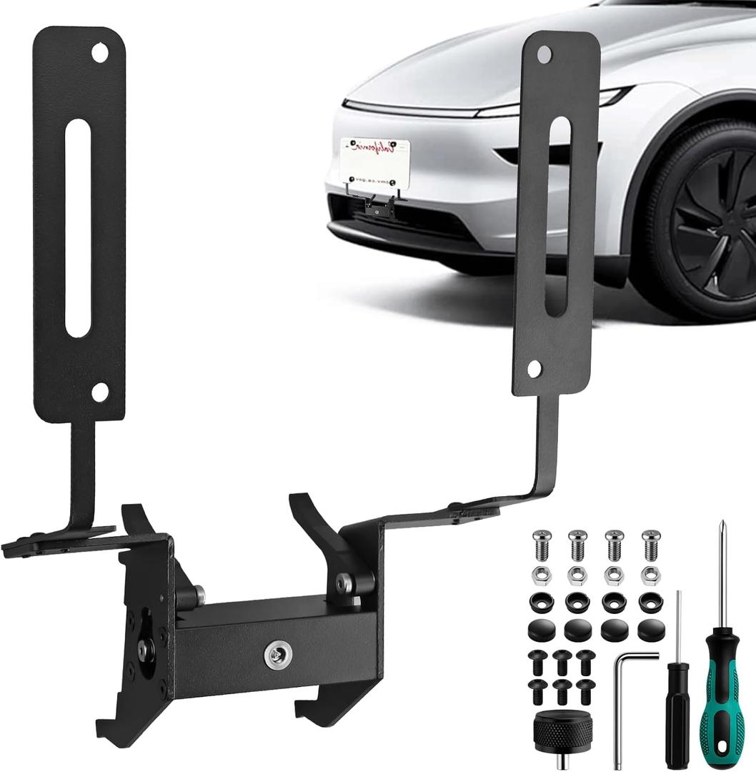 License Plate Holder for Tesla Model Y Juniper 2025 2026,Tesla Front License Plate Frame Mount, Anti-Theft Front Bracket with Tri-Wing Security Screws, Aluminum Alloy, No Drill Installation