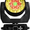 SHEHDS Moving Head Light LED 19x15W RGBW 4in1 Beam/Wash/Zoom Effect Stage Lights Professional DMX512 & Sound Activated Control DJ Lights for Party Wedding Disco and Nightclub - 1 Pack