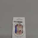 24Pcs French Tip Press on Nails with Charms Medium Length Fake Nails Almond Red White French Press on 3D Bow Design Glossy Heart False Nail Cute Stick on Nails Love Valentine's Nail Tips for Women