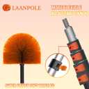 LAANPOLE 20FT Cobweb Duster with Extension Pole, Spider Web Brush for Cleaning Extendable, Professional Ceiling and Corner Dusters for Outdoor Indoor Use