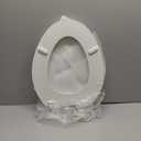 Centoco Elongated Toilet Seat Soft Close, Closed Front with Cover, Molded Wood, Made in the USA, 900SC-001, White