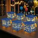VIHOSE 6 Pcs Light up Graduation Centerpieces for Tables Blue Graduation Table Centerpieces Boxes Class of 2026 Grad Lantern Boxes with LED Light Congrats School College Photo Props Party Supplies