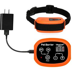 UltraCrab Indoor Pet Barrier for Home,Keeps Areas Off Limits,Dog Home Proofing, Waterproof/Rechargeable/Beep/Static Training Collar,Wireless Electric Fence,1 Dog Orange Kit