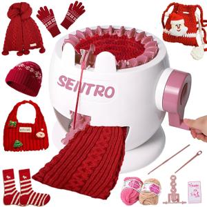 PKHOUHYI Sentro 22 Knitting Machine, Sentro 22 Needles Knitting Machine Automatic Circular Weaving Spinning Knitting Loom Machine Kit for Adults and Beginners for Kintting Toys/Scarf/Hats/Sweater