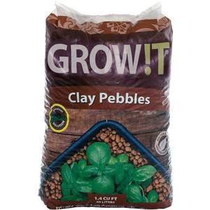 GROW!T GMC40l - 4mm-16mm Clay Pebbles, Brown, (40 Liter Bag) - Made from 100% Natural Clay, Can be used for Drainage, Decoration, Aquaponics, Hydroponics and Other Gardening Essentials