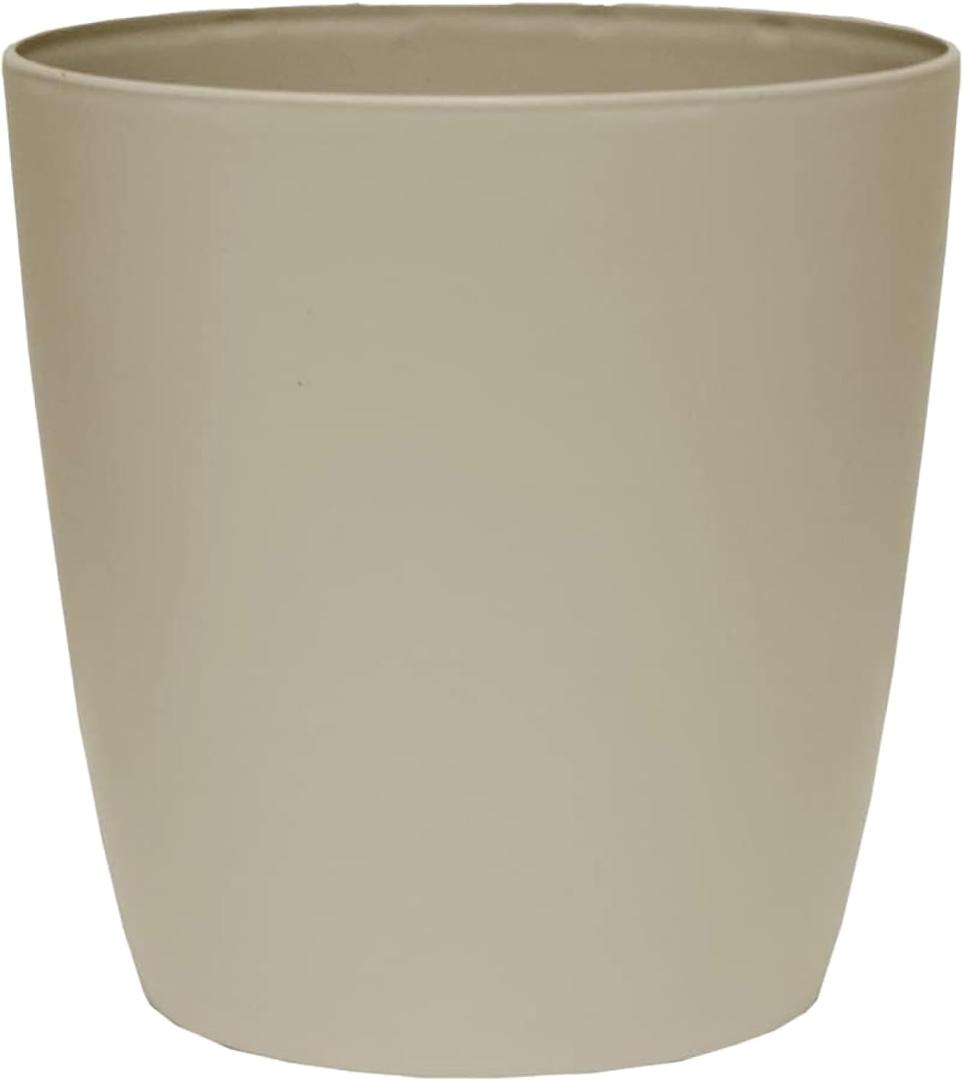 The HC Companies Aria Round Self-Watering Pot - Lightweight Plastic Planter for Herbs & More - Durable Plant Pots for Indoor Plants & Outdoor Plants (12" Beige, Pack of 1)