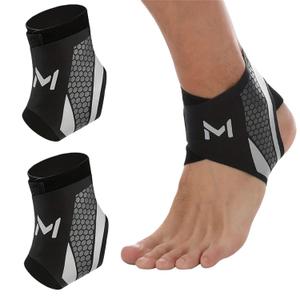 2PCS Ankle Brace Compression Support Stabilizer Lace-Up Sports Basketball Ankle Stabilizer with Straps Men Women Adjustable Foot Ankle Orthopedic Compression Sleeve for Plantar Fasciitis Relief, Tendonitis, Sprained