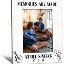 Gifts for Singers Picture Frame 5x7, Singer Gifts Photo Frame, Music Gift for Women Men Music Lovers, Memories are Made While Singing Wooden Picture Photo Frames for Desk Home Room Decor