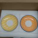 Selamica Ceramic 8 oz Cappuccino Cup Set with Saucers, Espresso Coffee Cups, Latte Macchiato for Party Cafe Home, Set of 6, Assorted Colors